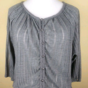 3/$15 Guess Grey Peasant Size S Boho 3/4 Sleeve